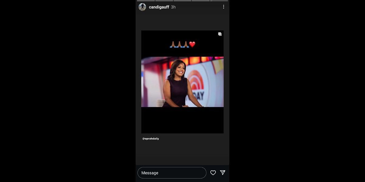 Candi Gauff's Instagram story (Image via Instagram/@candigauff)